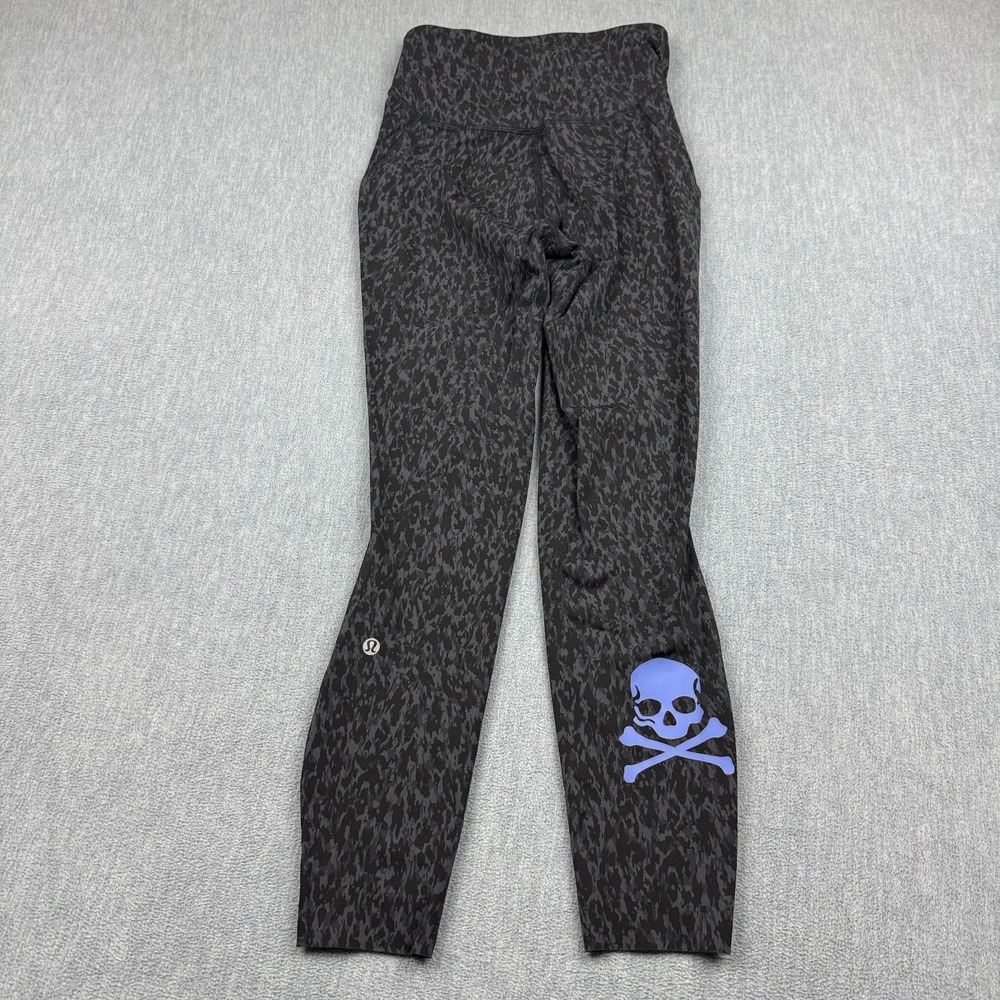 Lululemon‎ Soul Cycle Leggings Women 4 Black Leopard Base Pace High-Rise Tight